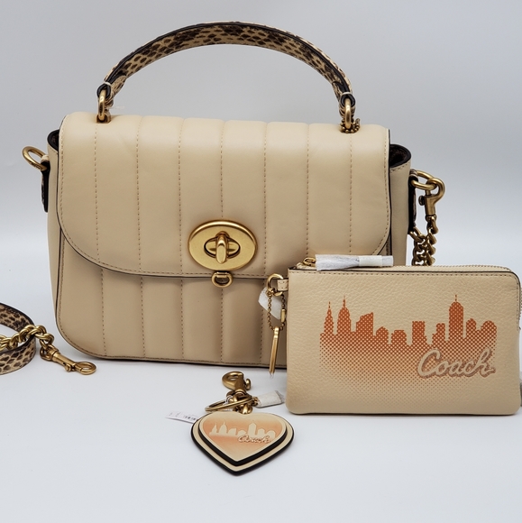 Coach Handbags - 💗3 Piece Coach x Jennifer Lopez Set Marlie Satchel, NYC Wristlet & Bag Charm